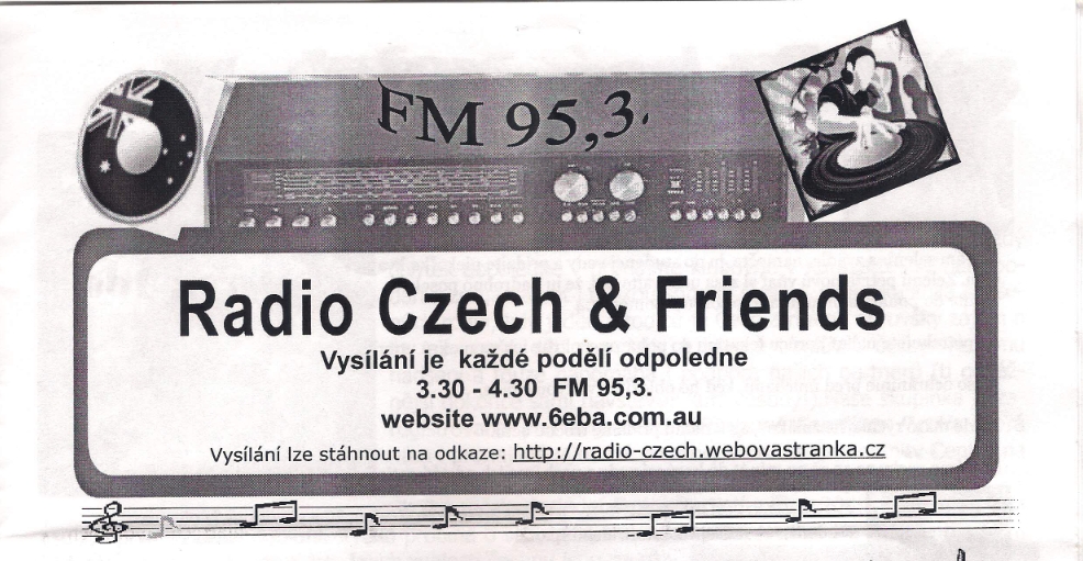 reklama na vysílání v č. 1/2010 časopisu Klokan, který vydává Czech & Slovak Association in Western Australia